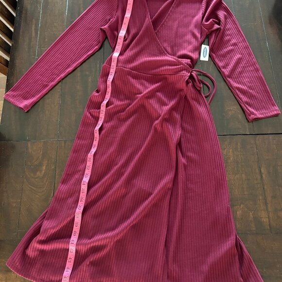 NWT Burgundy Midi Wrap Sweater Dress from Old Navy Sz XL - Picture 5 of 6